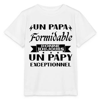 Terrific Dad Always Gives Exceptional Grandpa - Stanley/Stella MINI CREATOR Kids’ T-Shirt - white - Front - Maike (125cm)