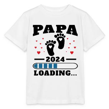 Dad 2024 Funny Father's Day Gift Pregnant - Stanley/Stella MINI CREATOR Kids’ T-Shirt - white - Front - Maike (125cm)