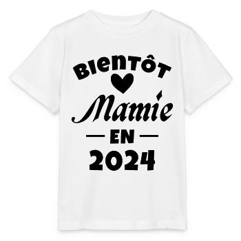 Bald eine zukünftige Oma 2024 - Stanley/Stella Kinder T-Shirt MINI CREATOR  - Weiß - Vorne - Maike (125cm)