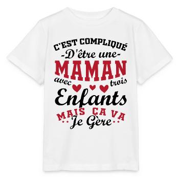 It's complicated to be a Mom with 3 Children - Stanley/Stella MINI CREATOR Kids’ T-Shirt - white - Front - Maike (125cm)