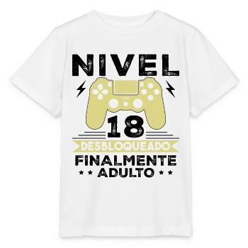 Level 18 freigeschaltet 18. Geburtstag - Stanley/Stella Kinder T-Shirt MINI CREATOR  - Weiß - Vorne - Maike (125cm)