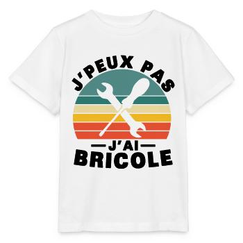 Je peux pas j'ai bricole Humour cadeau - T-shirt bio MINI CREATOR Stanley/Stella Enfant - blanc - Devant - Maike (125cm)