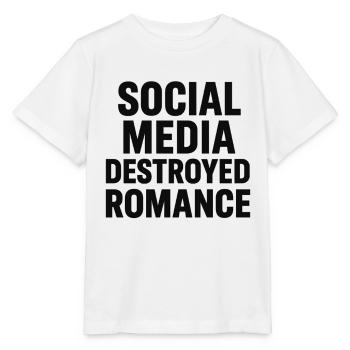 Social media destroys romance - Stanley/Stella MINI CREATOR Kids’ T-Shirt - white - Front - Maike (125cm)