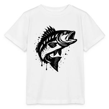 Predatory Fish Splash – Fishing in Style - Stanley/Stella MINI CREATOR Kids’ T-Shirt - white - Front - Maike (125cm)
