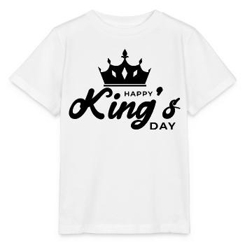 Happy king's day. Fête des rois. Roi pour un jour. - T-shirt bio MINI CREATOR Stanley/Stella Enfant - blanc - Devant - Maike (125cm)