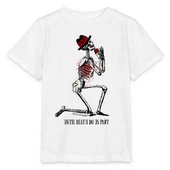 Squelette jusqu’à ce que la mort nous sépare - T-shirt bio MINI CREATOR Stanley/Stella Enfant - blanc - Devant - Maike (125cm)
