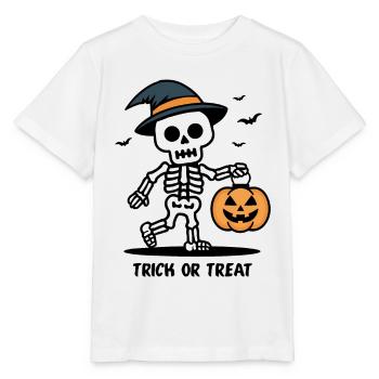 Squelette mignon avec citrouille lanterne Halloween - T-shirt bio MINI CREATOR Stanley/Stella Enfant - blanc - Devant - Maike (125cm)