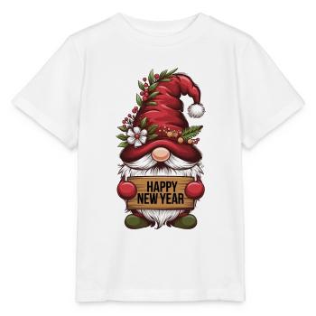 Gnome Dwarf Happy New Year - Stanley/Stella MINI CREATOR Kids’ T-Shirt - white - Front - Maike (125cm)