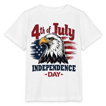 Amerika USA Adler 4th July Independence Day - Stanley/Stella Kinder T-Shirt MINI CREATOR  - Weiß - Vorne - Maike (125cm)