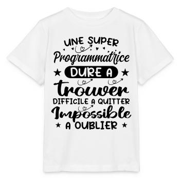 Une Super Programmatrice - Cadeau programmatrice - T-shirt bio MINI CREATOR Stanley/Stella Enfant - blanc - Devant - Maike (125cm)