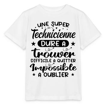 Une Super Technicienne - Cadeau technicienne - T-shirt bio MINI CREATOR Stanley/Stella Enfant - blanc - Devant - Maike (125cm)
