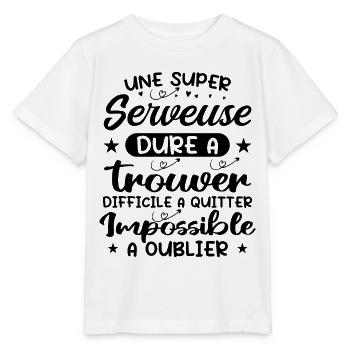 Une Super Serveuse - Cadeau serveuse - T-shirt bio MINI CREATOR Stanley/Stella Enfant - blanc - Devant - Maike (125cm)