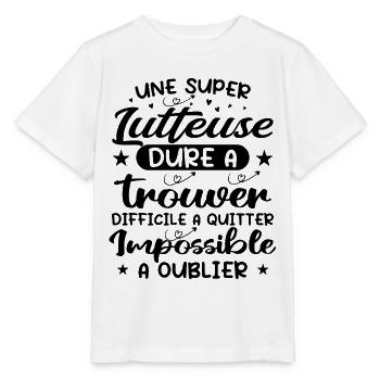 Une Super Lutteuse - Cadeau lutteuse - T-shirt bio MINI CREATOR Stanley/Stella Enfant - blanc - Devant - Maike (125cm)