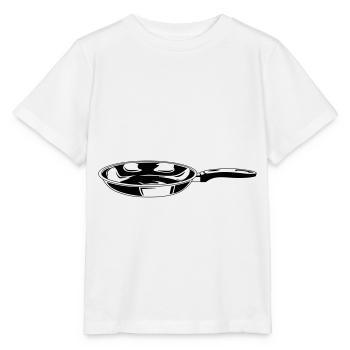 frying pan symbol cooking silhouette - Stanley/Stella MINI CREATOR Kids’ T-Shirt - white - Front - Maike (125cm)
