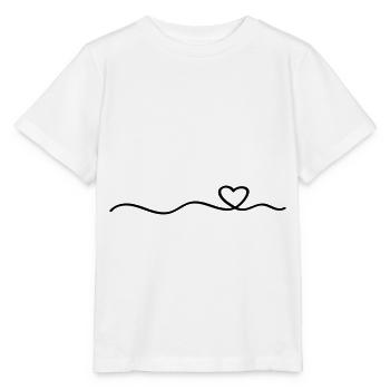 coeur ligne symbole petit coeur - T-shirt bio MINI CREATOR Stanley/Stella Enfant - blanc - Devant - Maike (125cm)