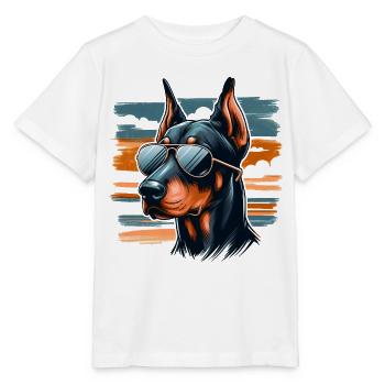 Dobermann Der Leibwächter - Stanley/Stella Kinder T-Shirt MINI CREATOR  - Weiß - Vorne - Maike (125cm)