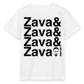 Ted Lasso Zava Schriftzug Schwarz - Stanley/Stella Kinder T-Shirt MINI CREATOR  - Weiß - Vorne - Maike (125cm)