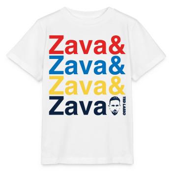 Ted Lasso Zava Schriftzug Bunt - Stanley/Stella Kinder T-Shirt MINI CREATOR  - Weiß - Vorne - Maike (125cm)