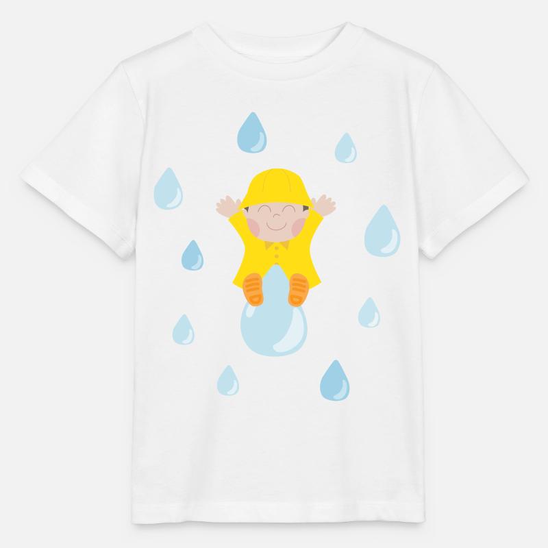 Bébé mignon avec des gouttes de pluie - T-shirt bio MINI CREATOR Stanley/Stella Enfant - blanc