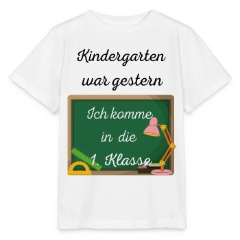 Einschulung Kindergarten war gestern - Stanley/Stella Kinder T-Shirt MINI CREATOR  - Weiß - Vorne - Maike (125cm)