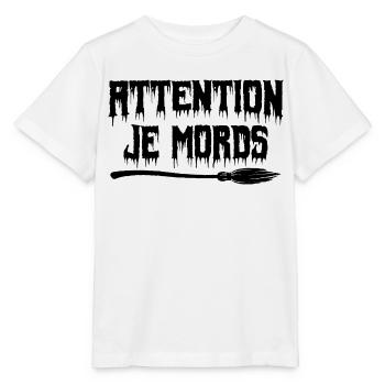 attention je mords - T-shirt bio MINI CREATOR Stanley/Stella Enfant - blanc - Devant - Maike (125cm)