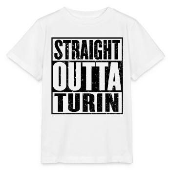 Straight Outta Turin Jahrgang - Stanley/Stella Kinder T-Shirt MINI CREATOR  - Weiß - Vorne - Maike (125cm)