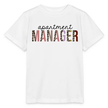 Gestionnaire d’appartement Leopard Print Funny - T-shirt bio MINI CREATOR Stanley/Stella Enfant - blanc - Devant - Maike (125cm)
