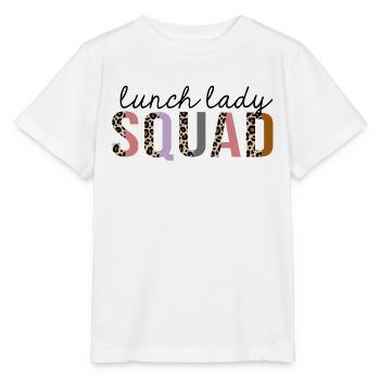 Lunch Lady Squad Leopard Print Funny - Stanley/Stella MINI CREATOR Kids’ T-Shirt - white - Front - Maike (125cm)