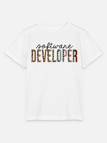 Softwareentwickler Leopard Print Funny - Stanley/Stella Kinder T-Shirt MINI CREATOR - Weiß