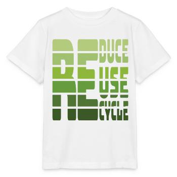Reduzieren Sie Reuse Recycle Eearth Day - Stanley/Stella Kinder T-Shirt MINI CREATOR  - Weiß - Vorne - Maike (125cm)