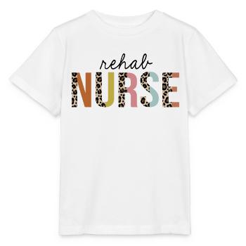 Infirmière en réadaptation Leopard Imprimer infirmière autorisée autorisée - T-shirt bio MINI CREATOR Stanley/Stella Enfant - blanc - Devant - Maike (125cm)