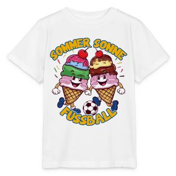 Soleil d’été Soccer Rire Coups de pied Cornets de crème glacée - T-shirt bio MINI CREATOR Stanley/Stella Enfant - blanc - Devant - Maike (125cm)