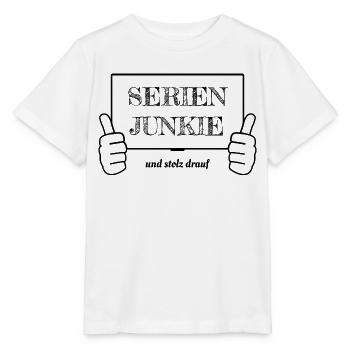 Series junkie and proud of it - Stanley/Stella MINI CREATOR Kids’ T-Shirt - white - Front - Maike (125cm)