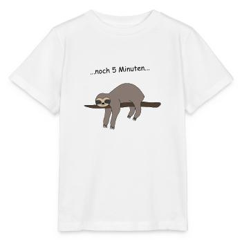Faultier Schlafen Wecker - Stanley/Stella Kinder T-Shirt MINI CREATOR  - Weiß - Vorne - Maike (125cm)