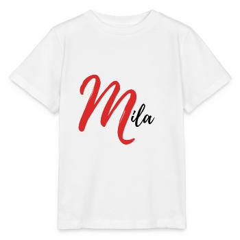 Mila Namensshirt - Stanley/Stella Kinder T-Shirt MINI CREATOR  - Weiß - Vorne - Maike (125cm)