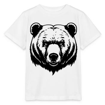 Bär Grizzly Kopf - Stanley/Stella Kinder T-Shirt MINI CREATOR  - Weiß - Vorne - Maike (125cm)