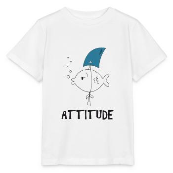 Fish shark positive attitude fin goldfish - Stanley/Stella MINI CREATOR Kids’ T-Shirt - white - Front - Maike (125cm)