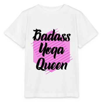 Reine du yoga badass - T-shirt bio MINI CREATOR Stanley/Stella Enfant - blanc - Devant - Maike (125cm)