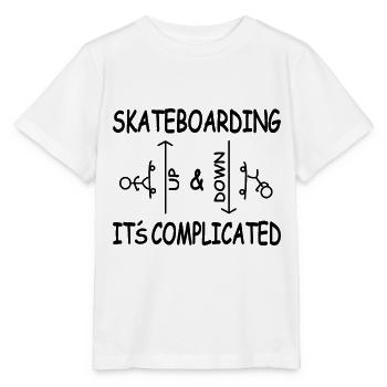 Skateboarding It's Complicated Funny Skateboarder - Stanley/Stella MINI CREATOR Kids’ T-Shirt - white - Front - Maike (125cm)
