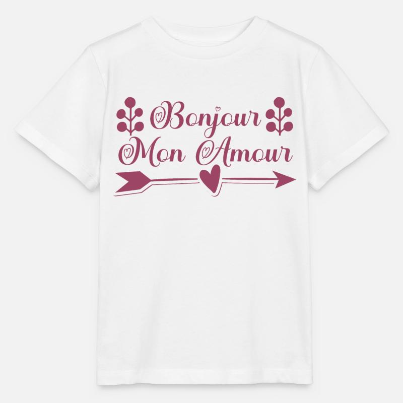 Bonjour mon amour. cadeau saint valentin. - T-shirt bio MINI CREATOR Stanley/Stella Enfant - blanc