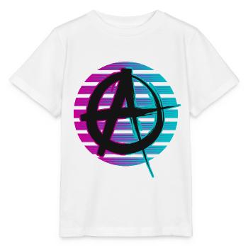 Anarchiste Anarchisme Anarchie Néon Symbole - T-shirt bio MINI CREATOR Stanley/Stella Enfant - blanc - Devant - Maike (125cm)