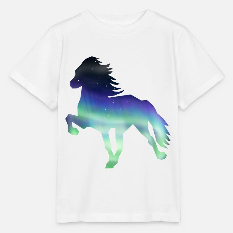 Islandpferd Aurora borealis1 - Stanley/Stella Kinder T-Shirt MINI CREATOR  - Weiß