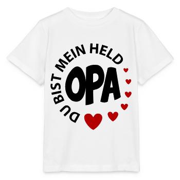 Baby Kinder Opa ist mein Held Bester Opa - Stanley/Stella Kinder T-Shirt MINI CREATOR  - Weiß - Vorne - Maike (125cm)