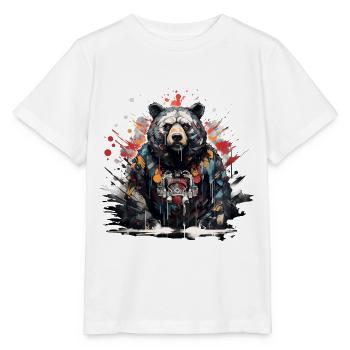 Brüllender Bär. Stärke im Graffiti-Stil. - Stanley/Stella Kinder T-Shirt MINI CREATOR  - Weiß - Vorne - Maike (125cm)