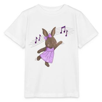 Rabbit Dancing Rabbit Music Easter Ballerina - Stanley/Stella MINI CREATOR Kids’ T-Shirt - white - Front - Maike (125cm)
