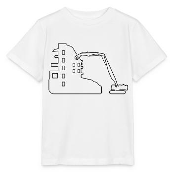 Demolition excavator construction site excavator building construction machine - Stanley/Stella MINI CREATOR Kids’ T-Shirt - white - Front - Maike (125cm)