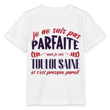 Je ne suis pas parfait mais je suis Toulousain - T-shirt bio MINI CREATOR Stanley/Stella Enfant - blanc - Devant - Maike (125cm)
