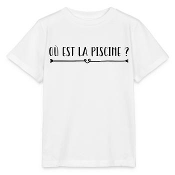 où est la piscine - T-shirt bio MINI CREATOR Stanley/Stella Enfant - blanc - Devant - Maike (125cm)