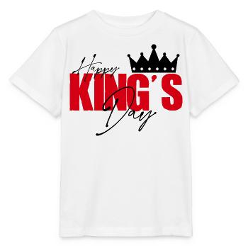 Happy king's day. Fête des rois. Roi pour un jour. - T-shirt bio MINI CREATOR Stanley/Stella Enfant - blanc - Devant - Maike (125cm)