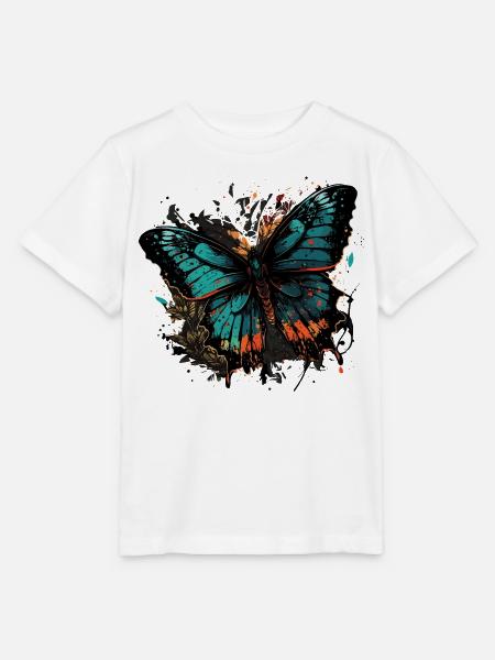 Schmetterlings-Verwandlung - Stanley/Stella Kinder T-Shirt MINI CREATOR  - Weiß